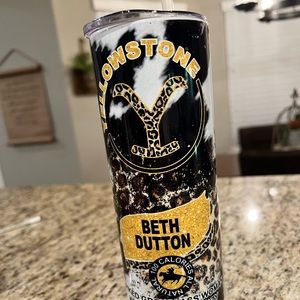 Yellowstone Beth Dutton Epoxy Metal Cup with Lid & Straw